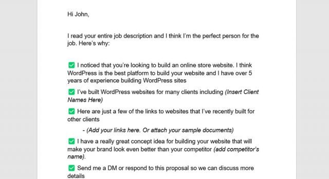 cover letter examples upwork